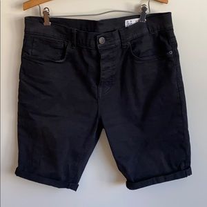 Denim Co. Mens Black Shorts Slim Fit
